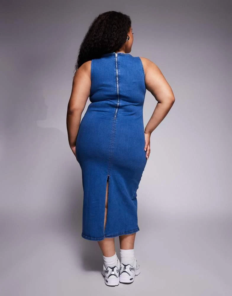 ASOS DESIGN Curve denim minimal midi dress in dark wash  On Sale Now with  Up to 45% Off | Discover Exclusive Deals & Savings at BeyondStyle   Authentic ASOS Home|women with