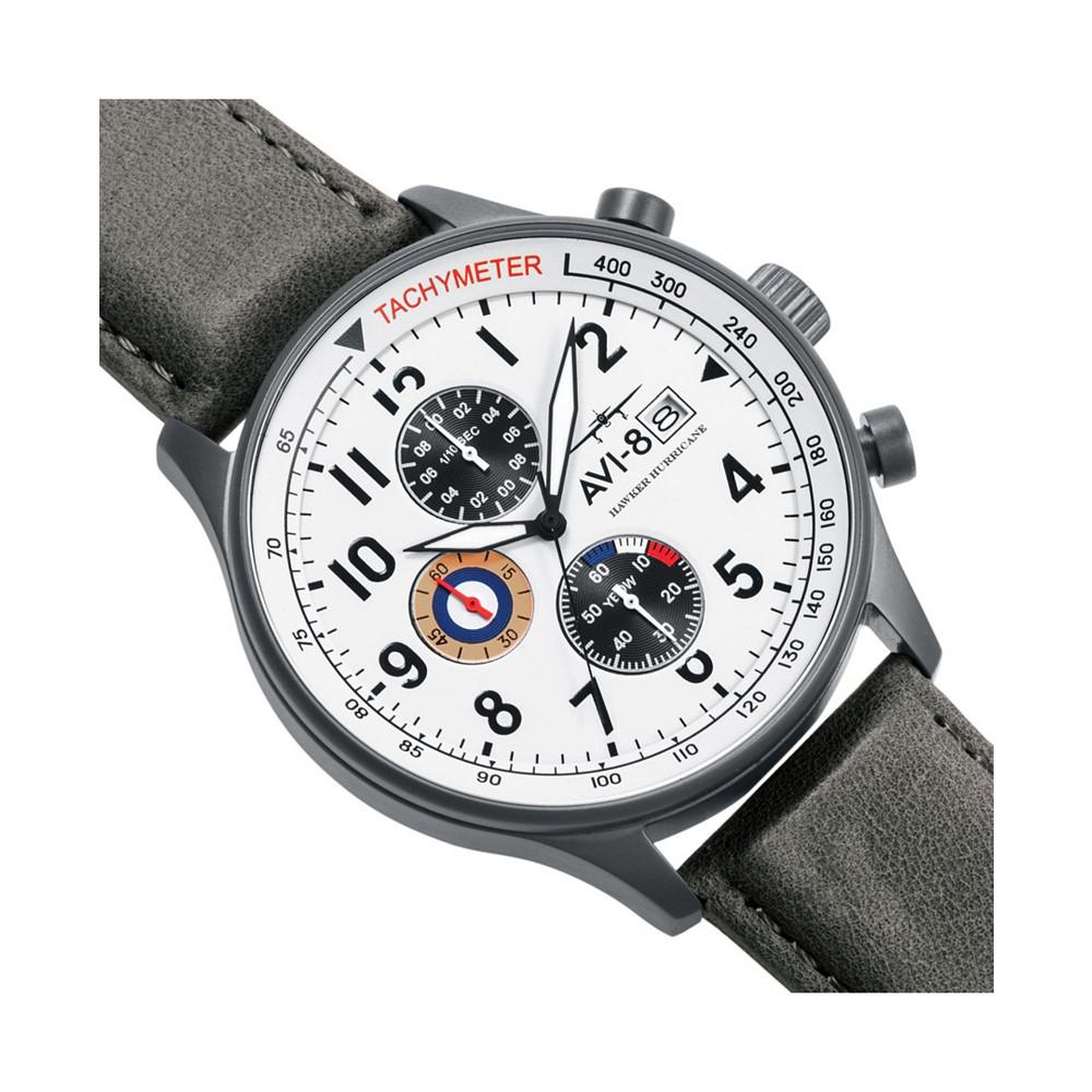 AVI-8 Men's Hawker Hurricane Chronograph Gray Genuine Leather Strap Watch
