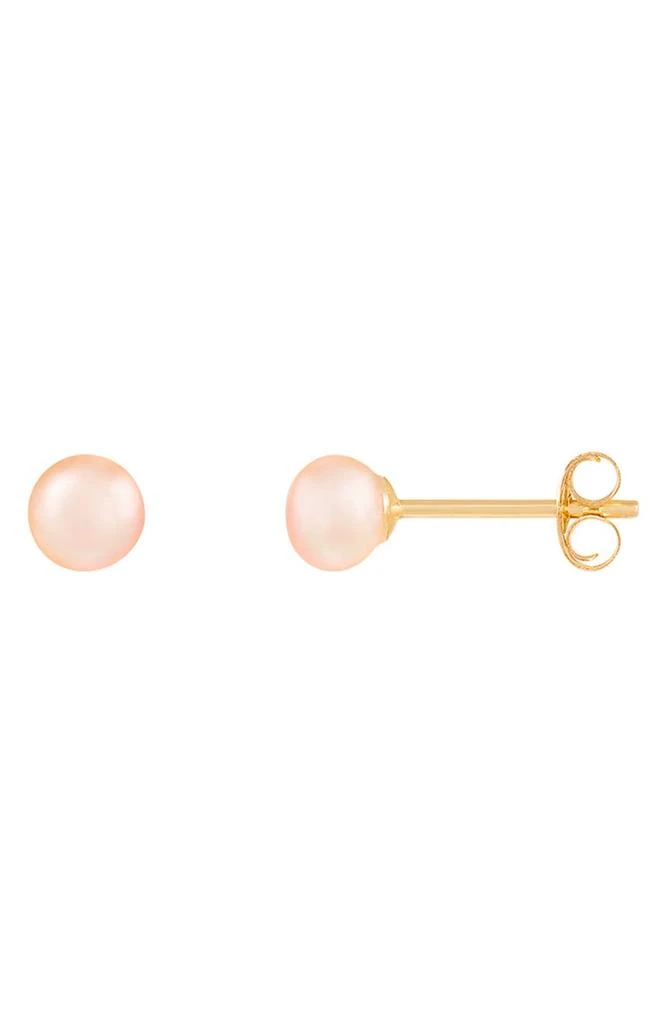 Splendid Pearls 14K Yellow Gold 5-5.5mm Pink Cultured Freshwater Pearl Stud Earrings 2