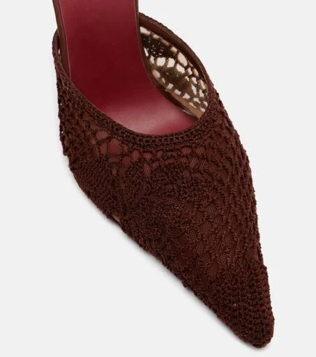 Magda Butrym Floral-appliqué crochet mules 5