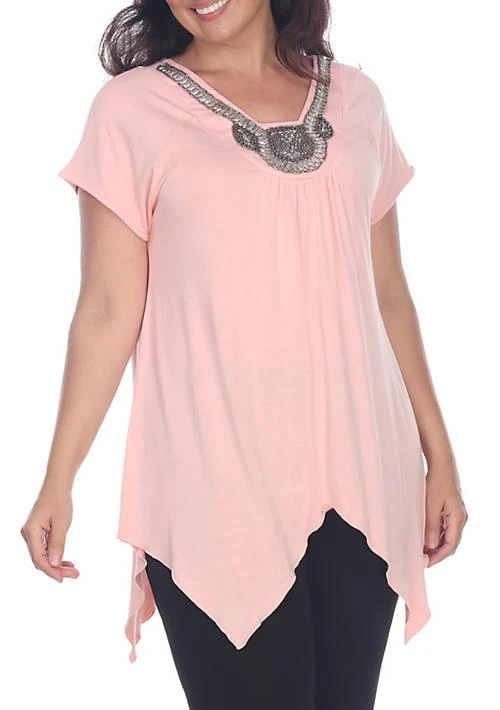 White Mark Mark Plus Size Fenella Short Sleeve Tunic 1