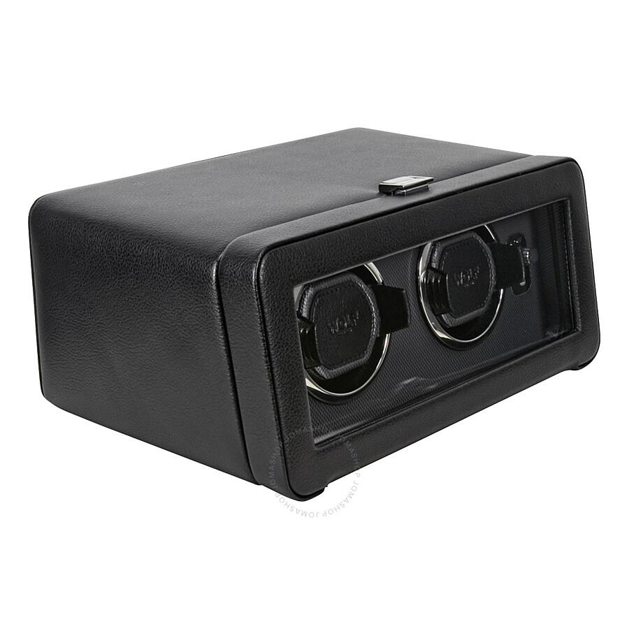 Wolf Windsor Module 2.5 Black Leather Double Watch Winder 4526029