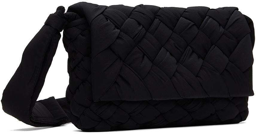 Bottega Veneta Black Small Rumple Messenger Bag - Crossbody