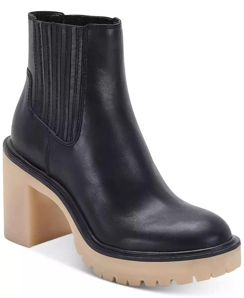 Dolce Vita Women's Caster H2O Lug Sole Cheslea Heeled Booties 1