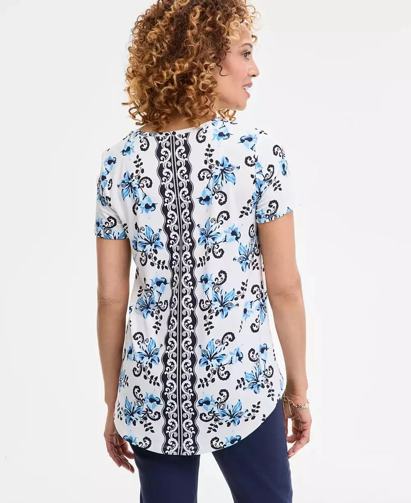 JM Collection Women's Printed Scoop-Neck Short Sleeve Top, Exclusively at Macy's 4
