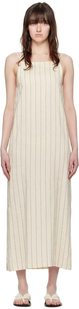 lioness halter neck back split midi dress in beige stripe Staple THE Label UT2601461 LOLA Halter Midi DRESS, TAUPE/WHITE Stripe / XL