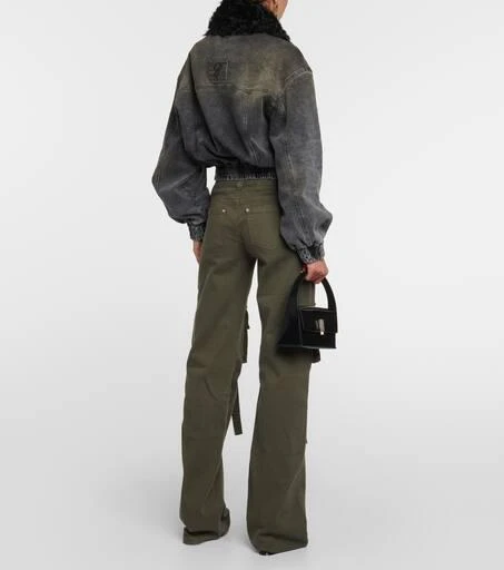 BLUMARINE Faux fur-trimmed denim jacket 3