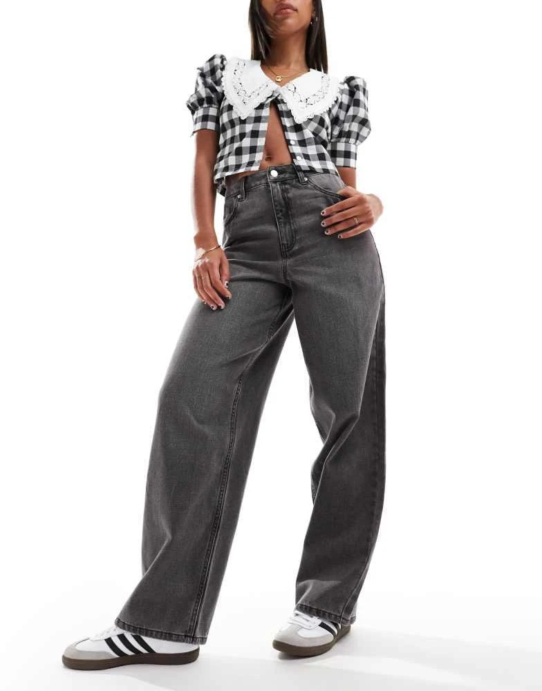 Shop Miss Selfridge baggy jean in grey wash on Sale at BeyondStyle