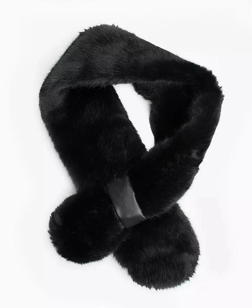 MARCUS ADLER Women's Faux Fur Pull-Through Collar Scarf 1