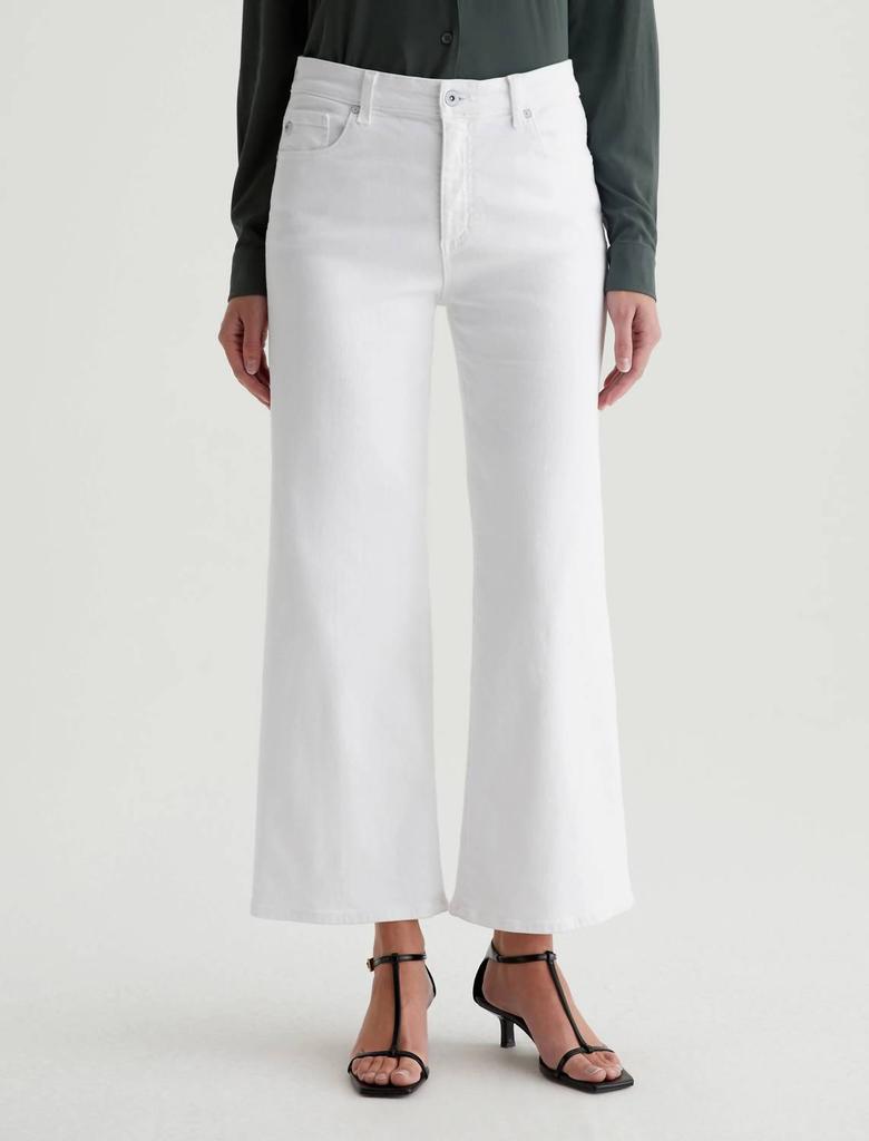 AG Jeans Saige Wide Leg Crop Jean In Gallery White