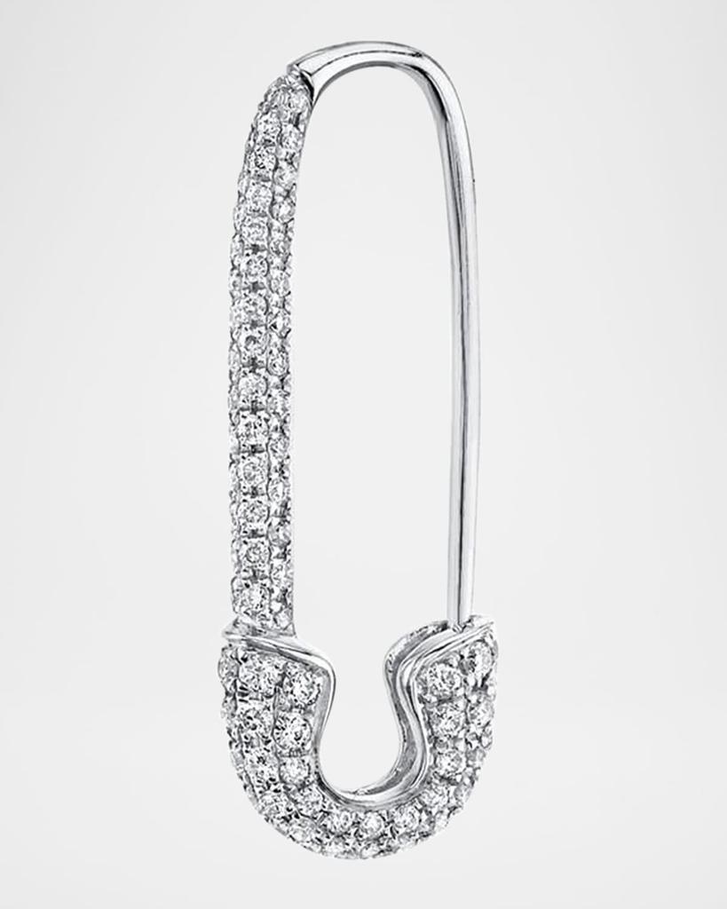 Anita Ko 18K White Gold Diamond Safety Pin Earring, Single (Right)