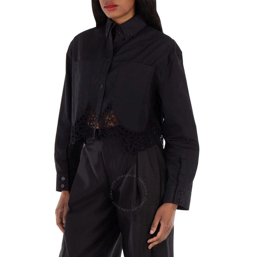 Burberry Lace Long- Sleeve Woven Crop Shirt 2