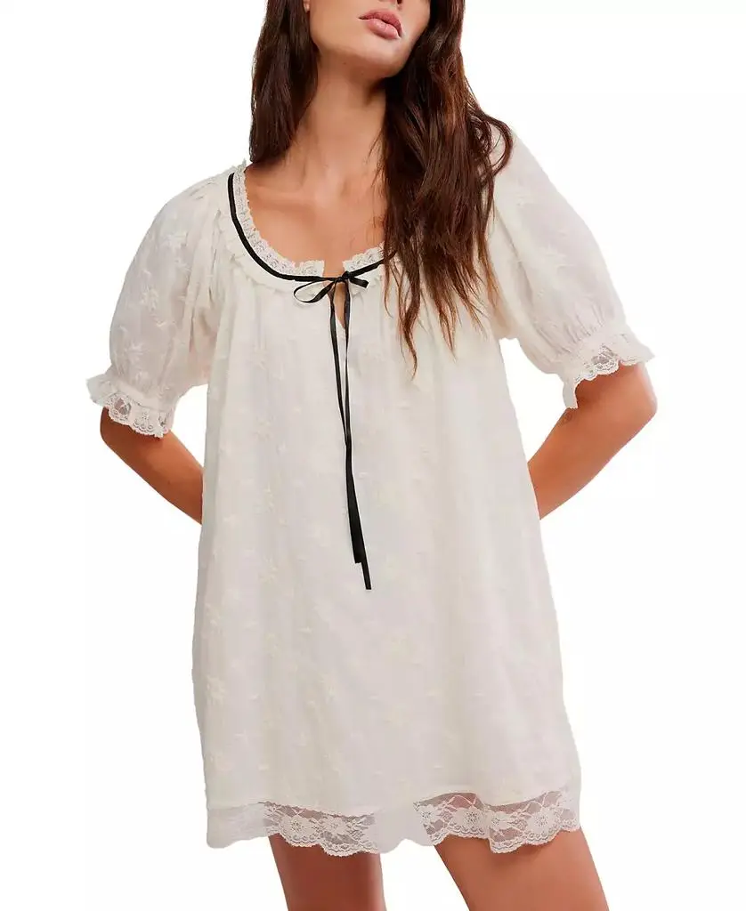 Free People Women's Juno Short Puff-Sleeve Mini Dress 2