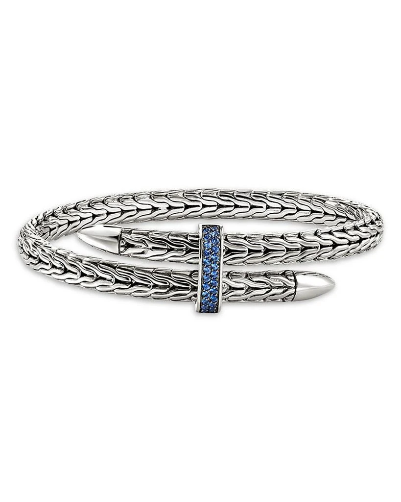 JOHN HARDY Sterling Silver Spear Blue Sapphire Flex Bracelet 1