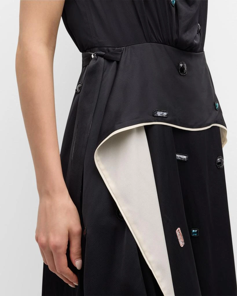 3.1 Phillip Lim Sleeveless Draped Midi Dress with Gem Embellishment 5