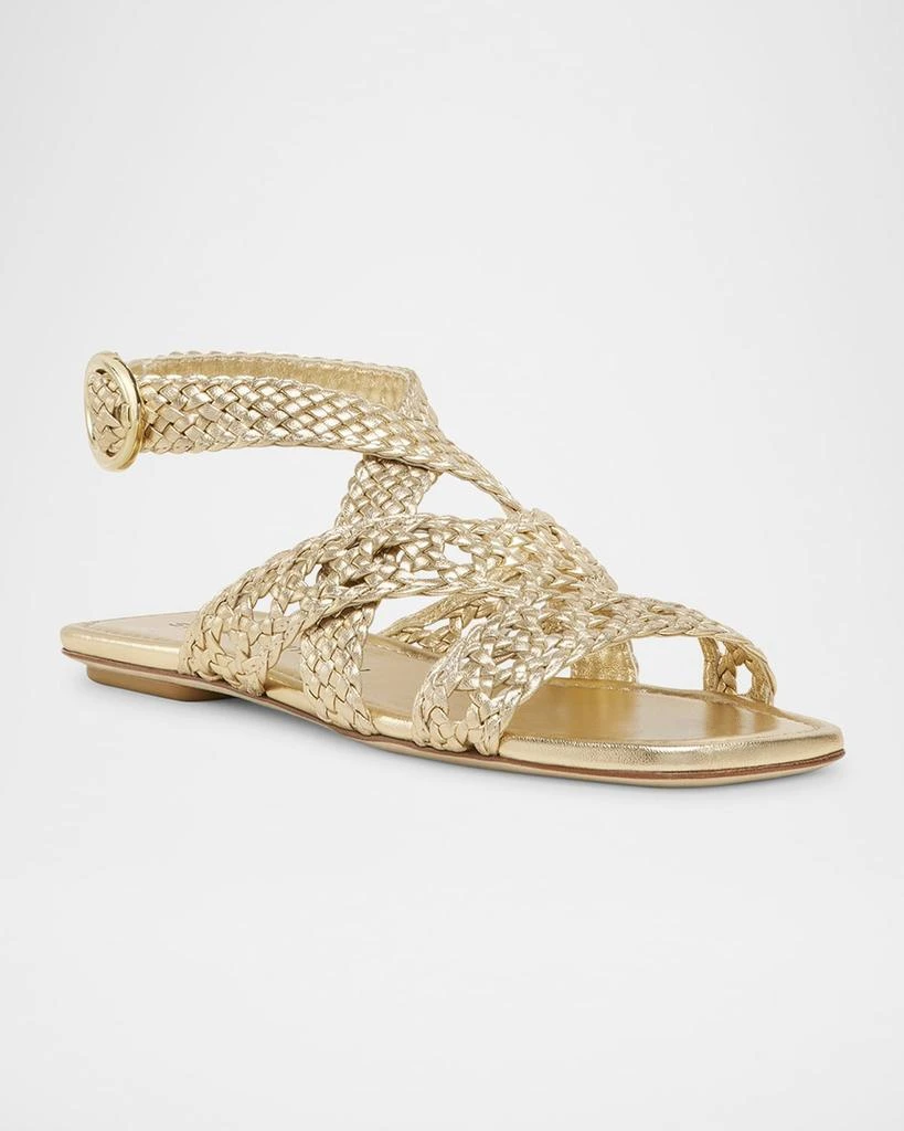 Stuart Weitzman Thea Metallic Braided Slingback Sandals 2