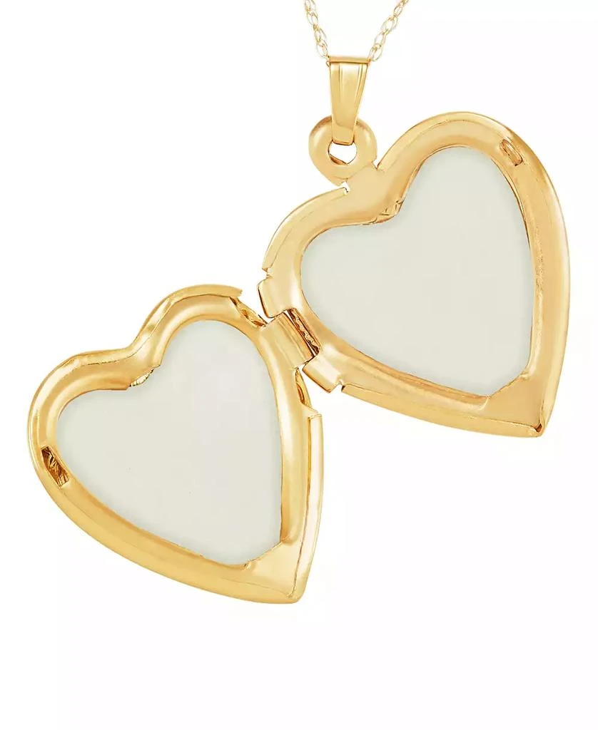 Italian Gold Engraved Heart Locket 18" Pendant Necklace in 10k Gold 5