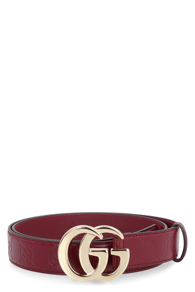 Gucci GG MILANO ROSSO ANCORA LEATHER BELT
