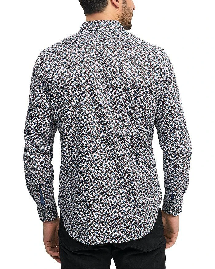 Robert Graham Spun Out Nylon Stretch Printed Classic Fit Button Down Shirt 3