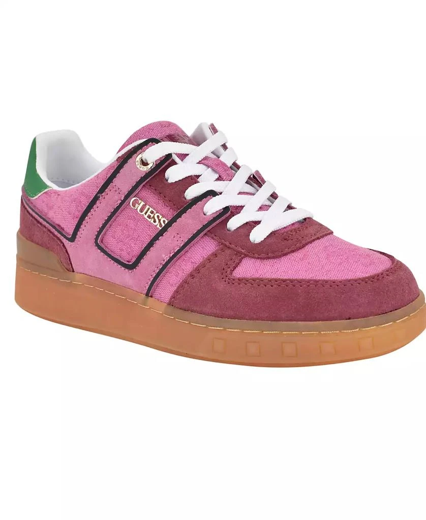 GUESS Women
s Inart Low Profile Sporty Gum Bottom Lace-Up Sneakers 1