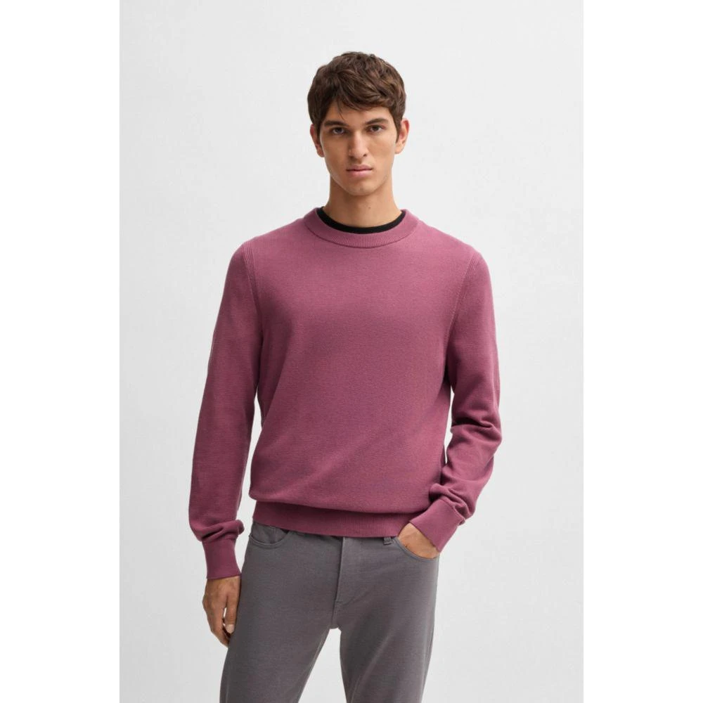 Hugo Boss Micro-structured sweater in cotton 3