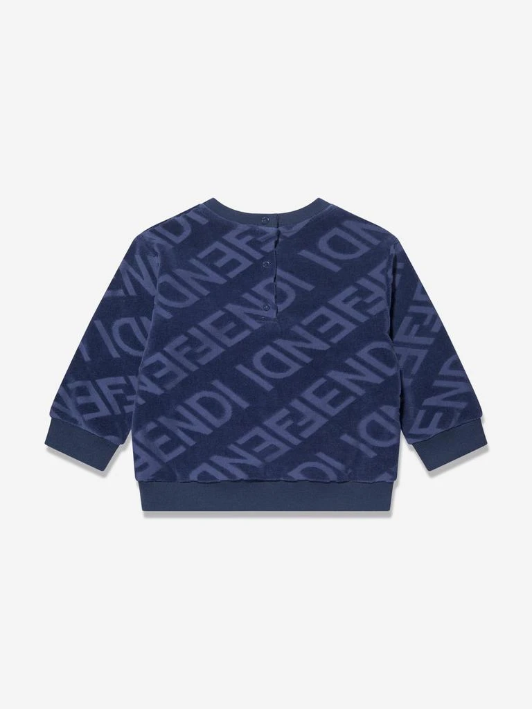 Fendi Kids Fendi Baby Boys Logo Sweatshirt in Blue 2