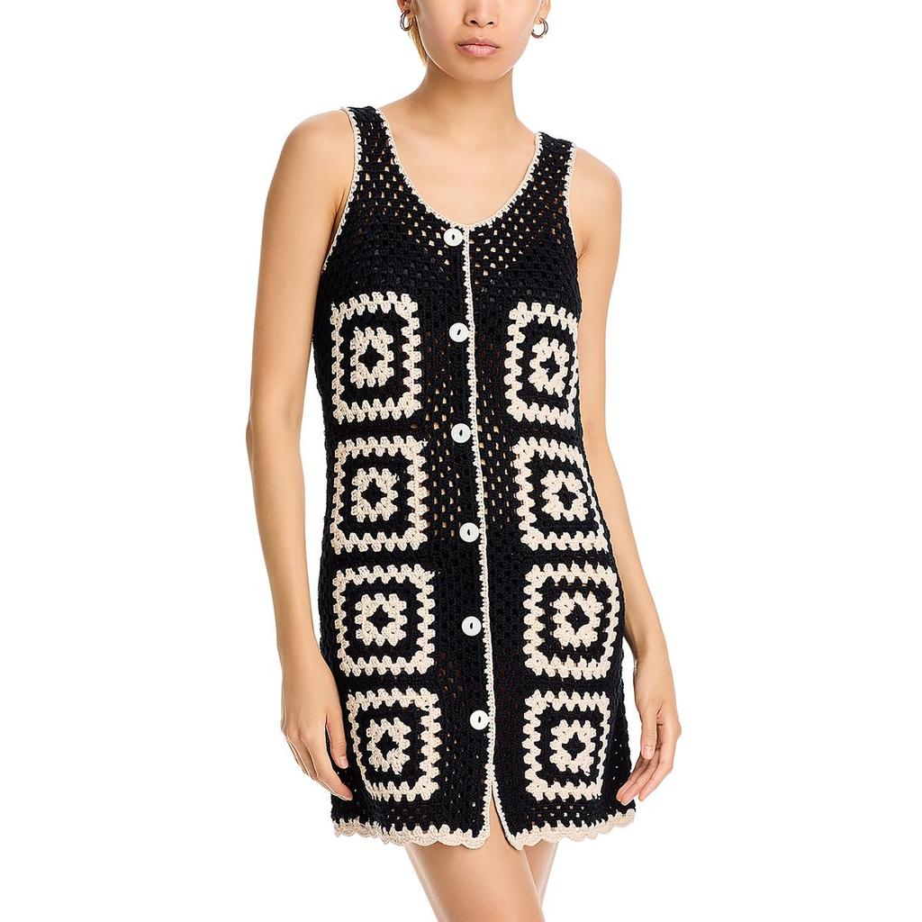 Blank NYC Womens Textured Sleeveless Sweaterdress