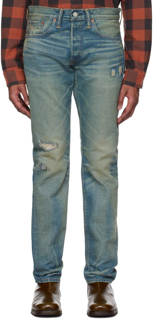 RRL Blue Slim Fit Ridgway Selvedge Jeans