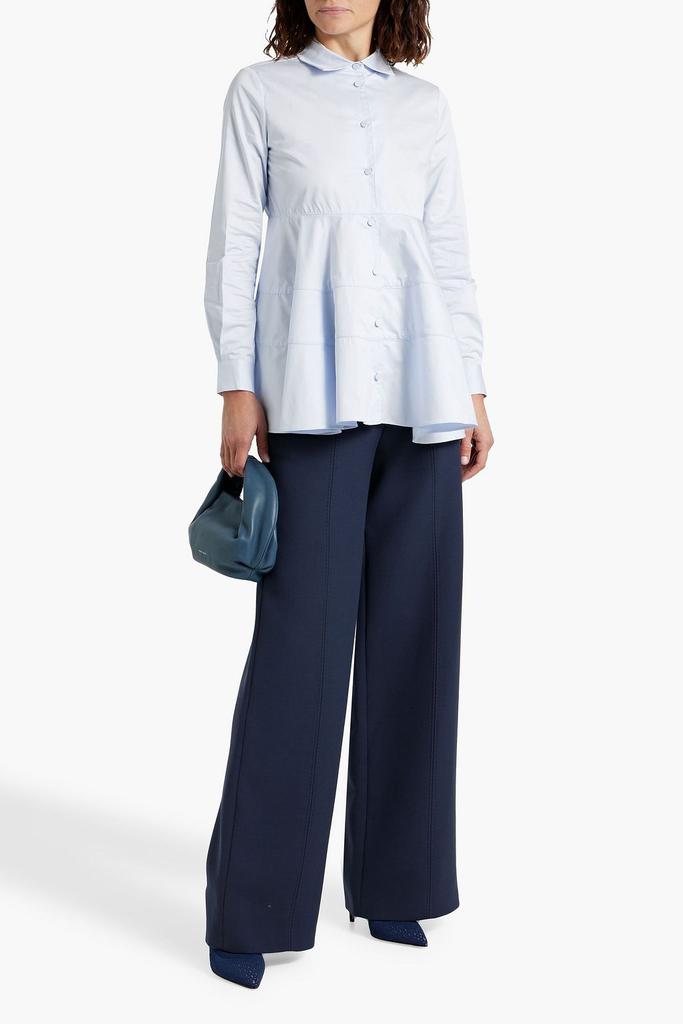 CO Tiered cotton-poplin peplum shirt