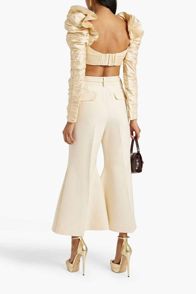 Zimmermann Cropped ruched silk-shantung top 3