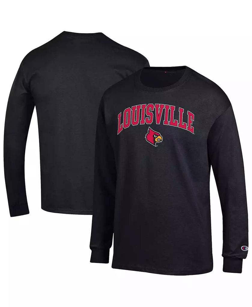 CHAMPION Men
s Black Louisville Cardinals Arch Over Logo Long Sleeve T-Shirt