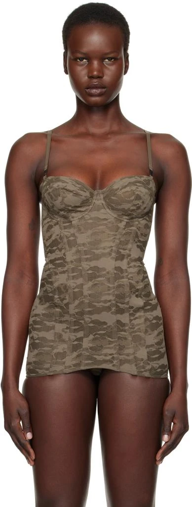 Diesel Khaki Savage X Fenty Edition Camo-Lace-Slip Corset 1