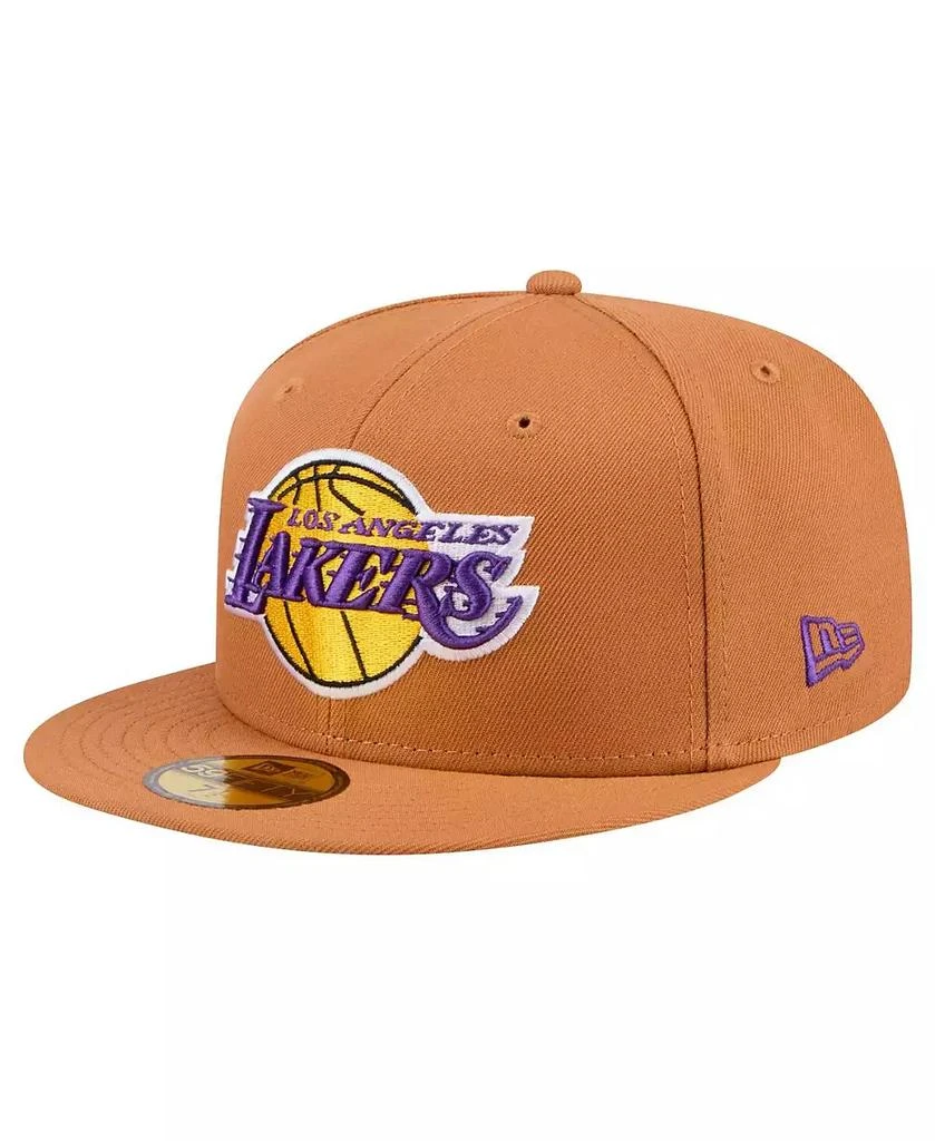 New Era Men's Tan Los Angeles Lakers Color Pack 59FIFTY Fitted Hat 4
