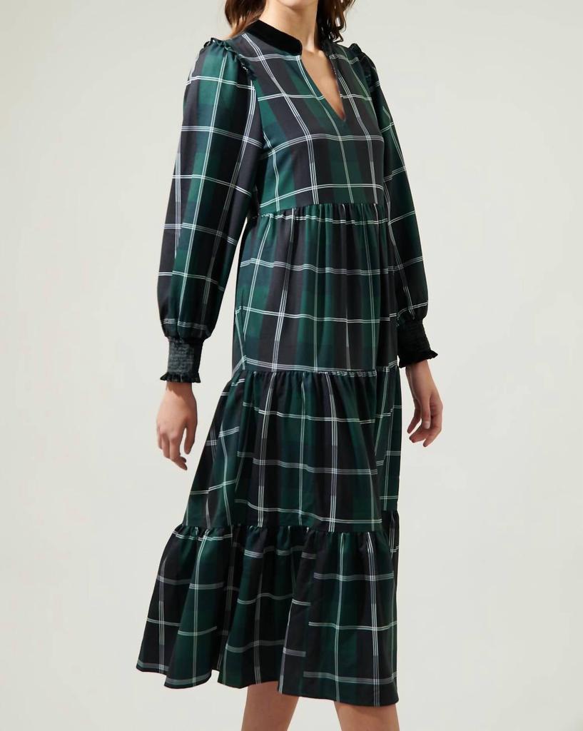 Sugarlips Sugarlips - Sweet Beyond Long Sleeve Plaid Midi Dress