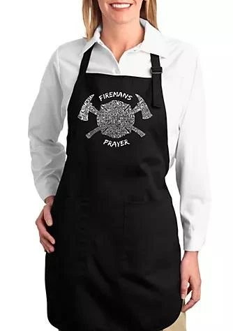 LA Pop Art Full Length Word Art Apron - Firemans Prayer
