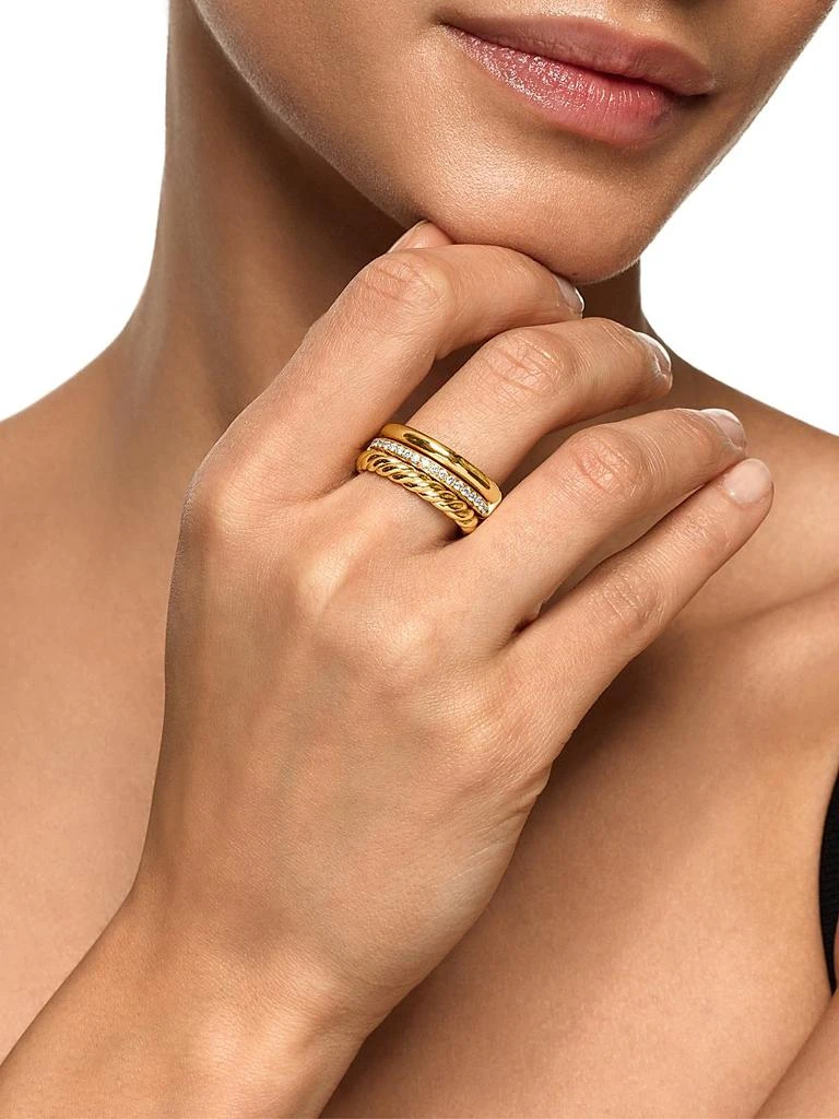 David Yurman DY Mercer Three Row Ring in 18K Yellow Gold 2