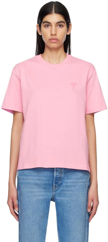 AMI Paris Pink Ami de Cœur T-Shirt 1
