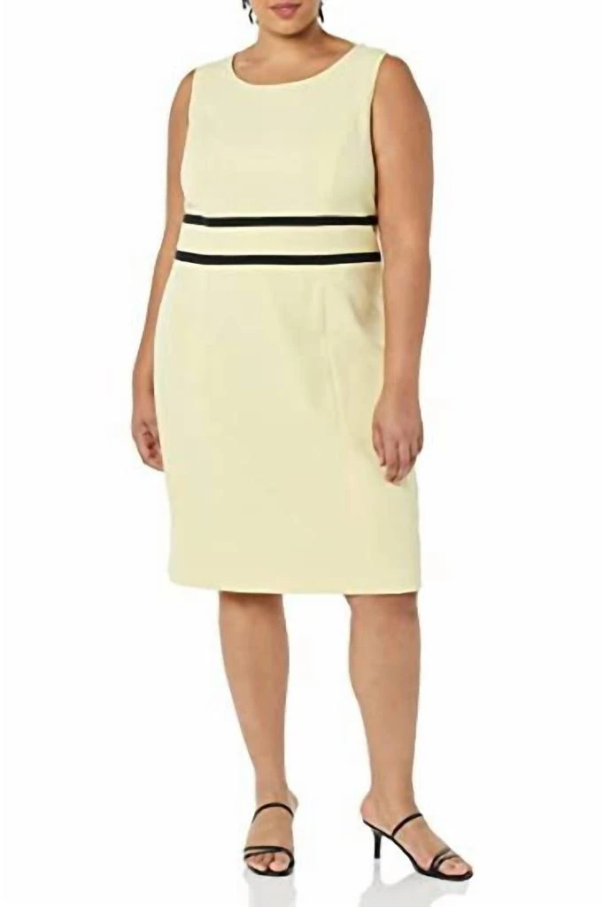 Le Suit Le Suit - Round Neck Banded Crepe Dress With Crepe Jacket - Plus 3