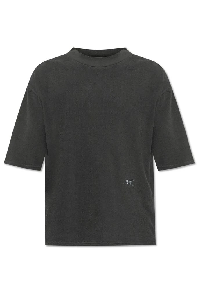 MAISON MARGIELA Maison Margiela Logo Printed Ribbed-Kint T-Shirt from Cettire