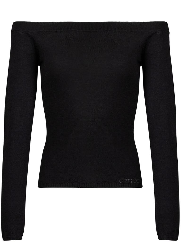 NA Black jumper with boat neckline   boat neckline   long