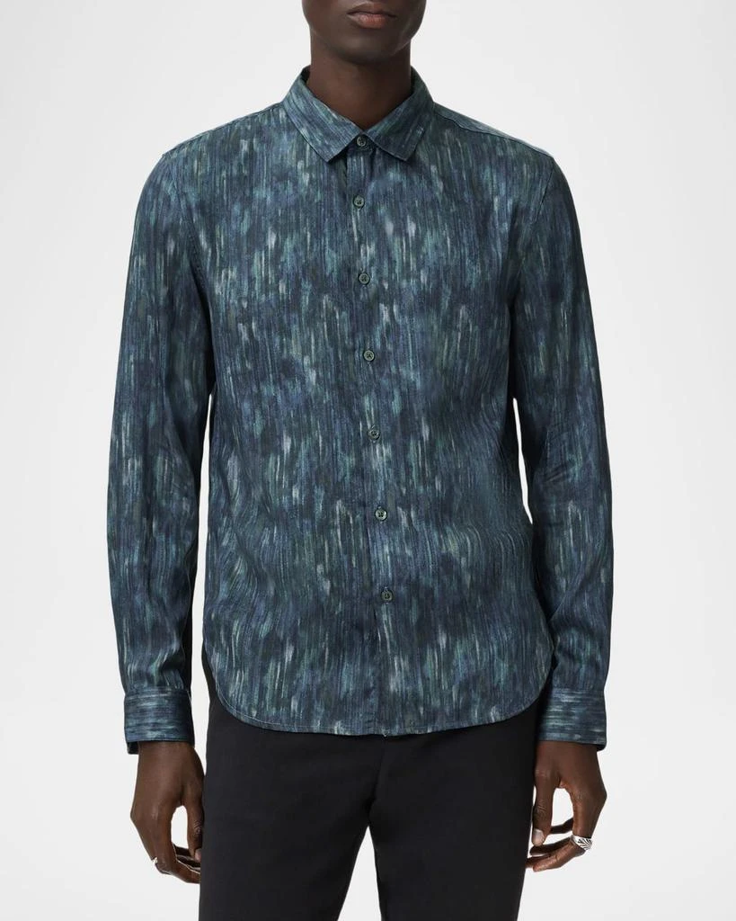 green emerald velvet dress John Varvatos Men's Moore Shirt