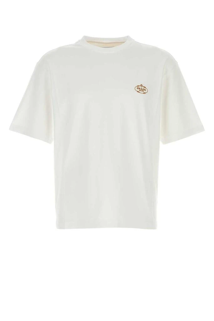 Prada Prada Logo Embroidered Short Sleeved T-Shirt 1