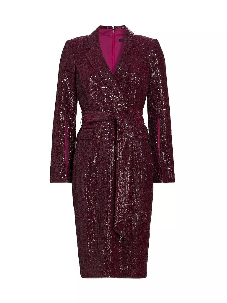 Badgley Mischka Sequined Blazer Sheath Dress