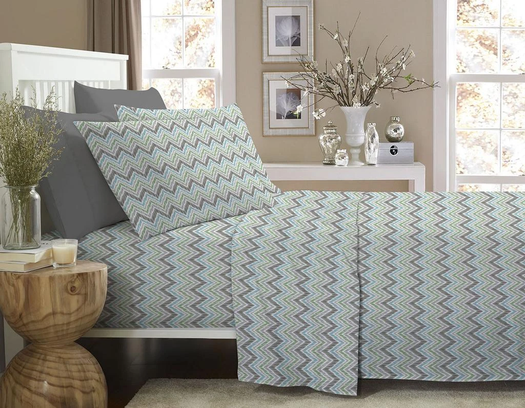 Bibb Home 1200 Count Cotton 6 Piece Printed Sheet Set - 15 Patterns 1