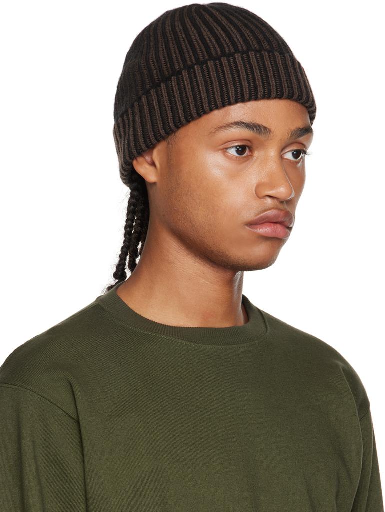 3MAN Black & Brown Ribbed Beanie