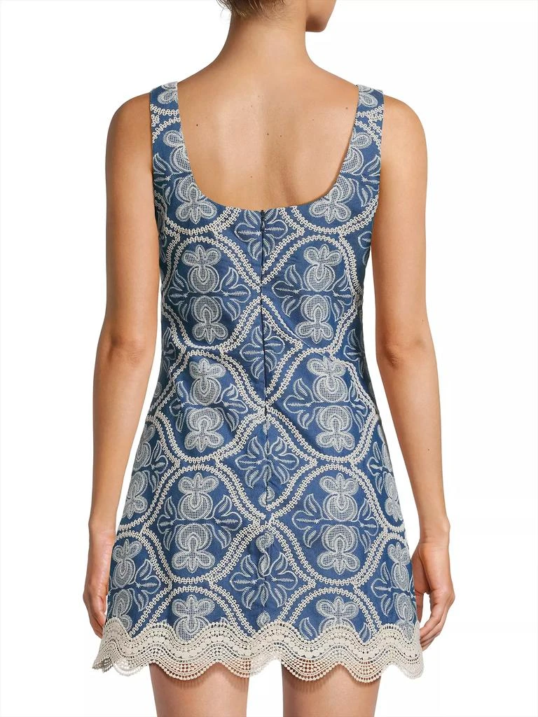 Waimari Time Willow Embroidered Cotton Minidress 5