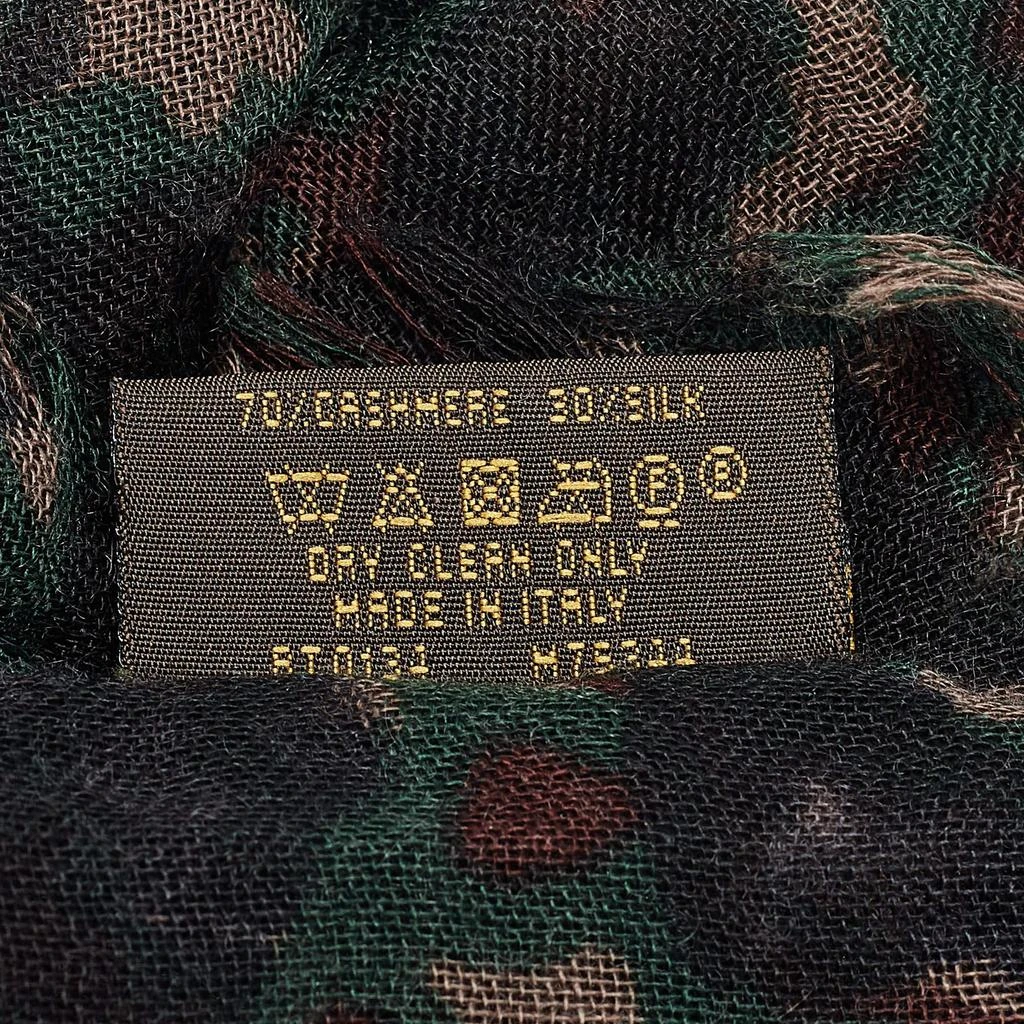 Louis Vuitton Louis Vuitton Green Camouflage Print Cashmere Blend Stole  5