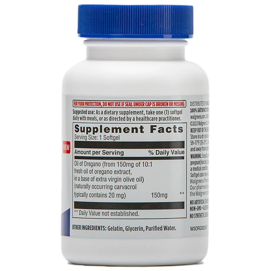 Walgreens Free & Pure Oil of Oregeno Extract 150mg Softgels (60 days) 4