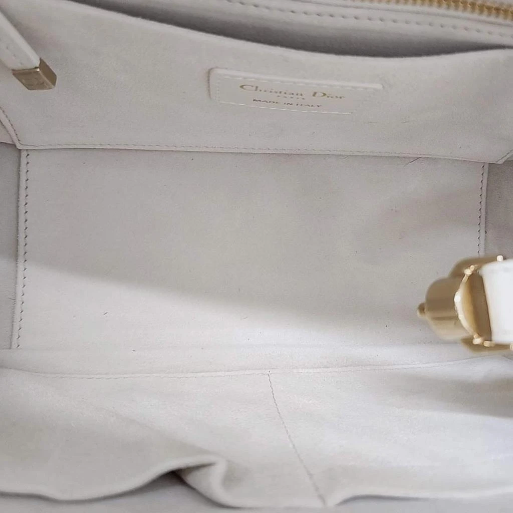 Dior Christian Dior White Leather Lady Dior 95.22 Bag 6