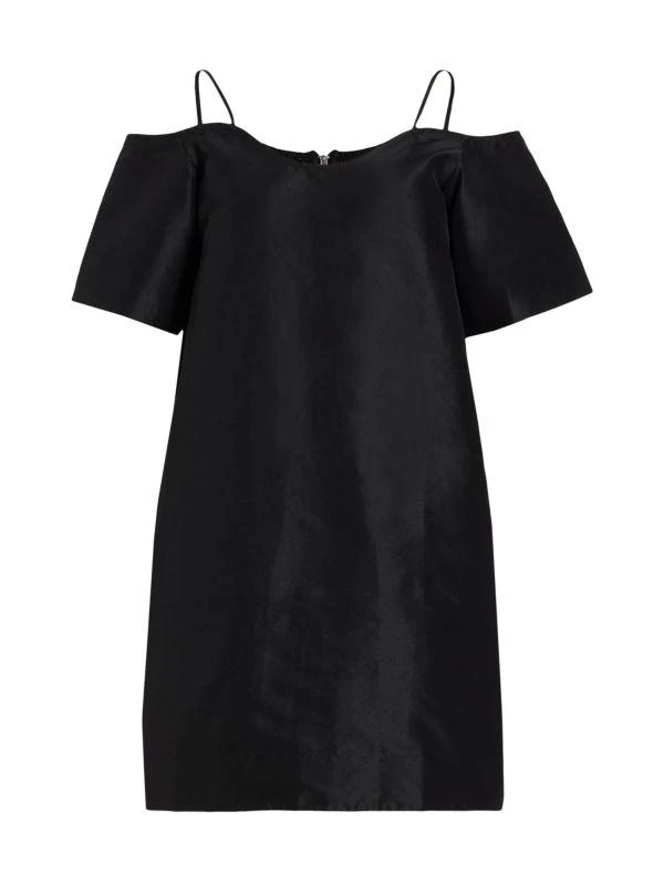 Ganni Off Shoulder Satin Mini Dress 5
